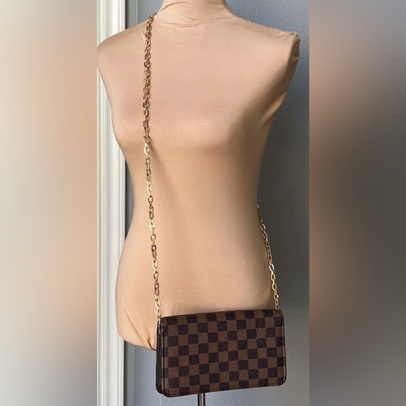 Daisy Rose Checkered Crossbody Bag - Vegan Leather - Picture 2 of 10